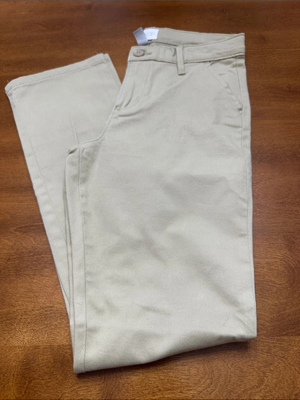 The Children’s Place Girls Khaki Uniform Pants Adjustable Waist Size 12 NWOT